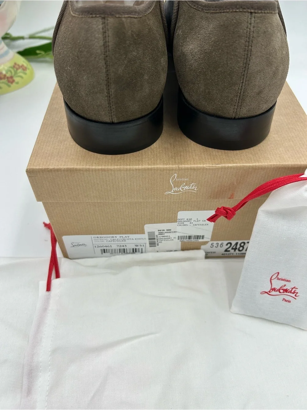 Men's Christian Louboutin Gregory velvet Twill and Leather Oxford's size 43